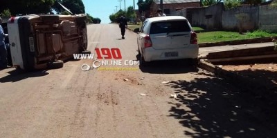 Veículo capota em colisão envolvendo três veículos em Alta FLoresta