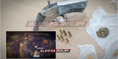 Dupla é presa pela PM com arma de fogo, munições e drogas em Rolim de Moura