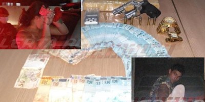 Casal de traficante é preso com quase 3 kg de drogas, armas e mais de R$ 13 mil durante...