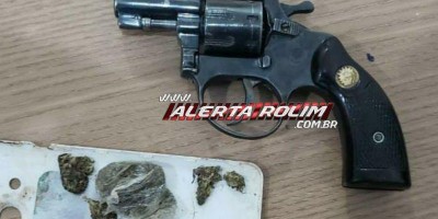 Arma de fogo é encontrada pela PM após suspeito fugir de abordagem policial, em Rolim...