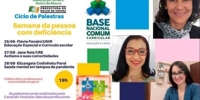 Semec de Rolim de Moura promove ciclo de palestras online na Semana da Pessoa com...