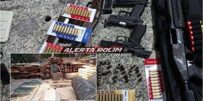 Polícia apreende madeiras ilegais, munições, armas e tratores durante operação em...