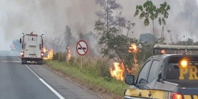 Homem é preso por colocar fogo em mata nas margens da BR-364