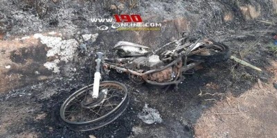 Moto pega fogo enquanto condutor transitava pela RO-135 em Alta Floresta