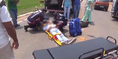 Jovem é atropelado por caminhão em Vilhena; veja o vídeo