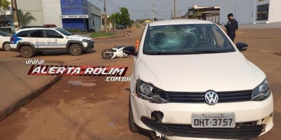 Mulher sofre traumatismo craniano após ser atingida por carro em Rolim de Moura