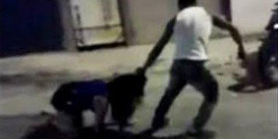 Esposa é arrastada pelos cabelos no meio da rua por marido enciumado