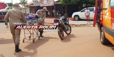 Motociclista fica ferido em acidente na tarde desta quinta-feira (15) em Rolim de Moura