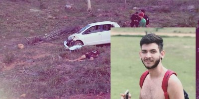 Jovem morre após ser arremessado de carro durante capotamento na zona rural de...