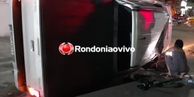 Hilux capota após motorista avançar preferencial em Porto Velho; Veja o vídeo