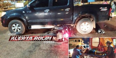 Motociclista fratura braço em acidente na noite de sexta-feira (23) em Rolim de Moura