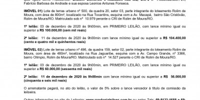 EDITAL DE LEILÃO DE ALIENAÇÃO FIDUCIÁRIA 