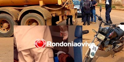 Motociclista morre após ser atropelado por caminhão da prefeitura em Porto Velho