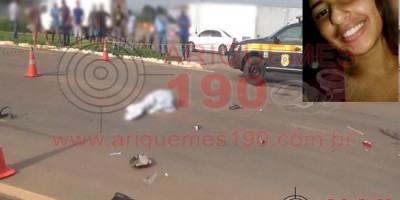 Adolescente de 14 anos morre atropelada por carreta em acidente na BR-364 em Ariquemes