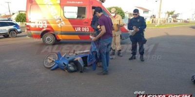 Acidente entre moto e carro foi registrado no final da tarde de segunda-feira em Rolim de...