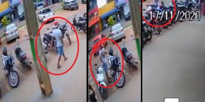 Câmera de segurança flagra roubo de moto no centro de Rolim de Moura; veja o vídeo