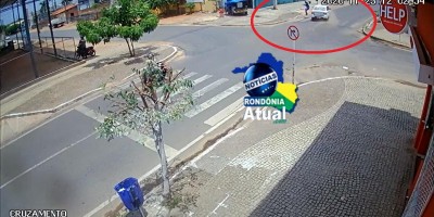 Câmera de segurança flagra acidente impressionante em Ji-Paraná