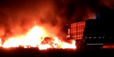 Caminhoneiro morre carbonizado após colisão na BR-364 próximo a Ariquemes; veja o...