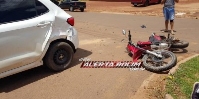 Motociclista inabilitado sofre lesão na face após colisão contra carro em Rolim de...