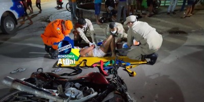 Cinco pessoas ficam feridas em acidente entre motos em Ji-Paraná