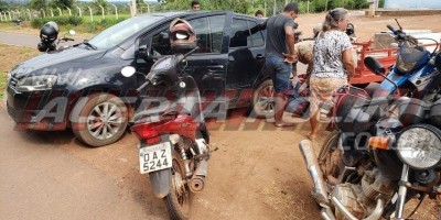 Colisão entre carro e moto deixa uma pessoa ferida na manhã deste sábado, em Rolim de...