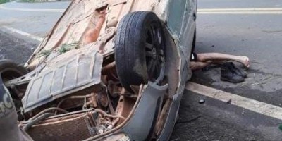 Motorista capota veículo na BR-364 próximo a Vilhena