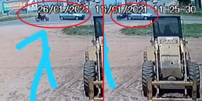 Vídeo registra momento em que motociclista atinge traseira de carro na BR-174 em Vilhena