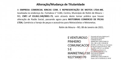 Alteração/Mudança de Titularidade 