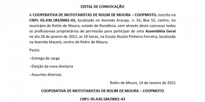 EDITAL DE CONVOCAÇÃO  –  COOPMOTO