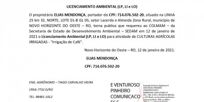 LICENCIAMENTO AMBIENTAL - ELIAS MENDONÇA