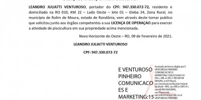 LICENÇA DE OPERAÇÃO - LEANDRO JULIATTI VENTUROSO 