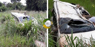 Caminhonete capota na RO-383, próximo a Alta Floresta