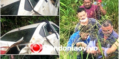Carro ocupado por quatro mulheres capota e cai em ribanceira na BR-319