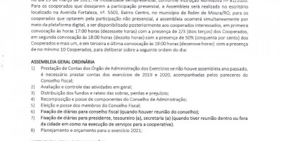 EDITAL DE CONVOCAÇÃO - COOPROHOROM 