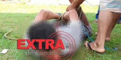 Corumbiara: moradores pegam ladrão no flagra e o amarram até a chegada da polícia
