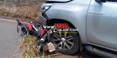 Homem morre após caminhonete colidir na traseira de moto na RO-383, em Alta Floresta
