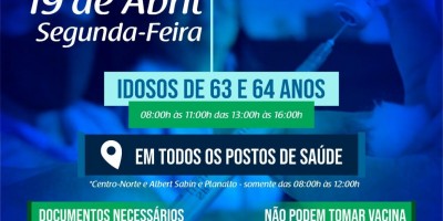 Rolim de Moura: Idosos de 63 e 64 anos serão vacinados contra covid-19 na próxima...