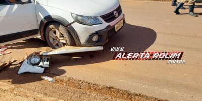 Acidente envolvendo carro e moto deixa uma pessoa ferida em Rolim de Moura