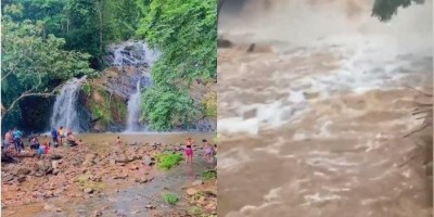 Um simples banho de cachoeira quase se tornou numa tragédia em Nova Brasilândia; Veja o...