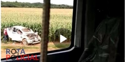 Suposto caminhão na contramão provoca capotamento na BR-364 próximo de Vilhena
