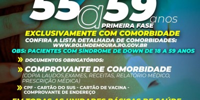 Pessoas com 55 a 59 anos, com comorbidades, serão vacinadas contra covid-19 nesta...