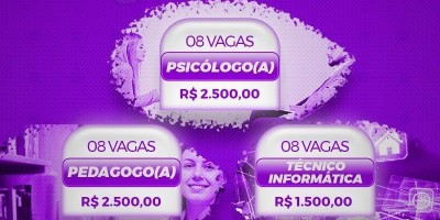Agência de Empregos Conectinove está com vagas para Pedagogo, Psicólogo e Técnico em...