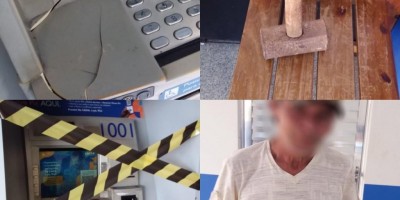 Não satisfeito com o atendimento do Caixa Eletrônico, cidadão usa marreta e quebra o...