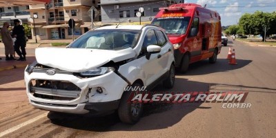 Colisão entre dois carros foi registrada nesta tarde de quinta-feira em Rolim de Moura
