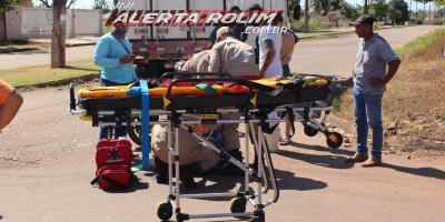 Mulher fratura braço após ser atingida por caminhão em Rolim de Moura