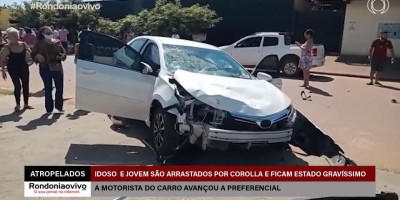 Idoso e jovem são atropelados e arrastados por Corolla e socorridos em estado...