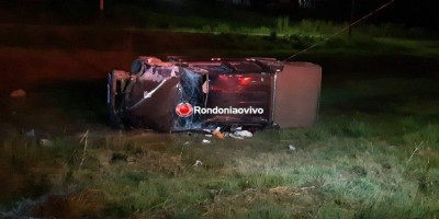 Caminhonete ocupada por família que voltava de culto evangélico capota na BR-364