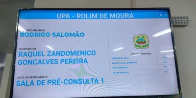 UPA de Rolim de Moura conta com painel eletrônico para chamar paciente para consulta