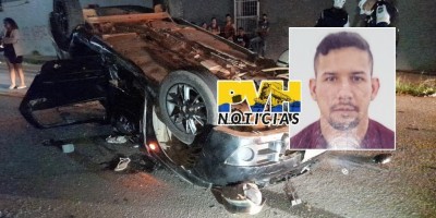 Passageiro morre após veículo atropelar motoboy e capotar em Porto Velho