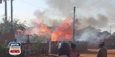 Briga de família acaba com homem ateando fogo em residência em Vilhena; veja o vídeo